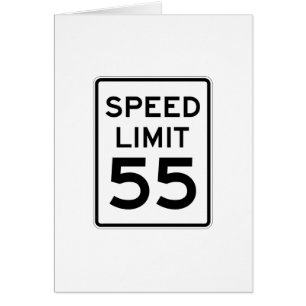 Cartão Limite de velocidade sinal de 55 MPH