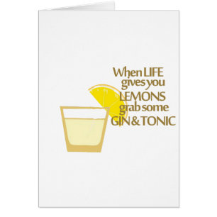 Cartão limões gim e tónico