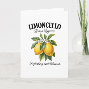 Cartão Limoncello Itália Vintage Limão Refrescante Férias