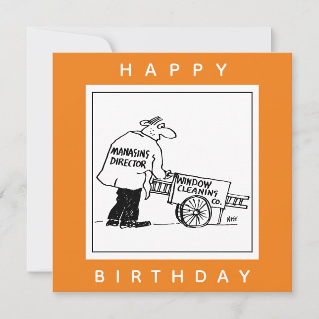 Cartão Limpador de Janelas com Carrinho de Limpeza de Jan (Frente)