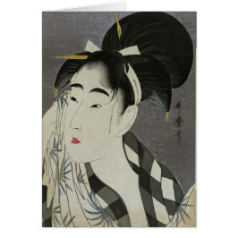 Cartão Limpeza da mulher suada pelo vazio de Kitagawa