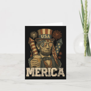 Cartão Lincoln 4 De Julho Merica Abe Boys Men Women Amer