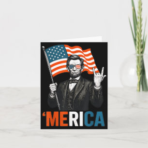 Cartão Lincoln Merica Rocha Engraçado 4 de Julho American