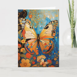 Cartão Linda Borboleta Decorânea Floral Obrigado