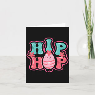 Cartão Linda caça ao ovo de coelho hip hop feliz páscoa p