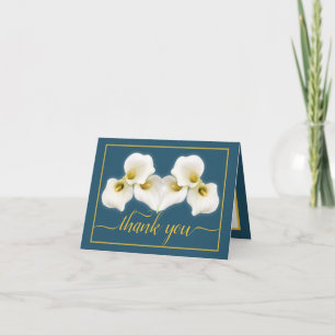 Cartão Linda Calla Branca Lily Chic Floral Obrigado