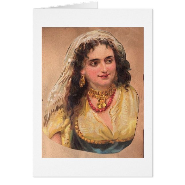 Cartão Linda cigana Vintage, (Frente)