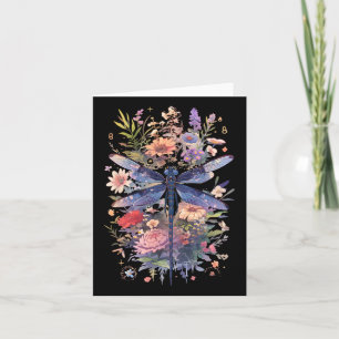 Cartão Linda Dragonfly Watercolor Art Insect Lover Ea