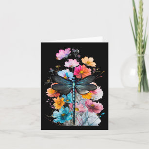 Cartão Linda Dragonfly Watercolor Art Insect Lover Ea