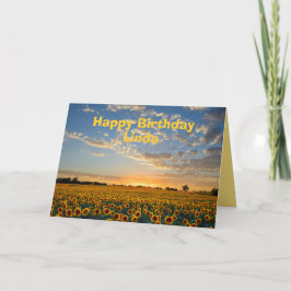 Cartão Linda Happy Birthday Sunflower aos domingos