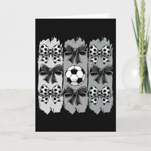 Cartão Linda Menina de Futebol Fofo Arco de Futebol Coque