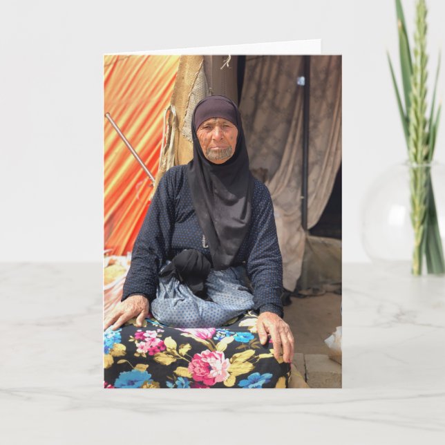 Cartão Linda mulher síria (Frente)