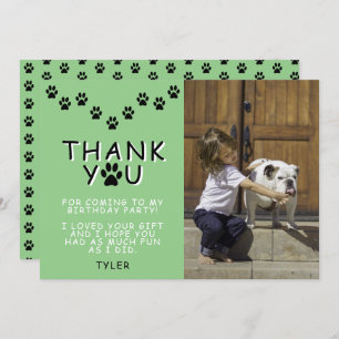 Cartão Linda Pata Imprime Aniversário Verde Obrigado Foto