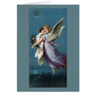 Cartão Linda pintura do Anjo Guardião