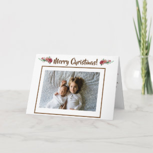 Cartão Linda Postcard de Natal Personalizada com Foto