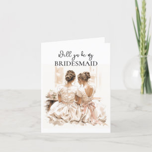 Cartão Linda Proposta de Mulheres Bridesmaid