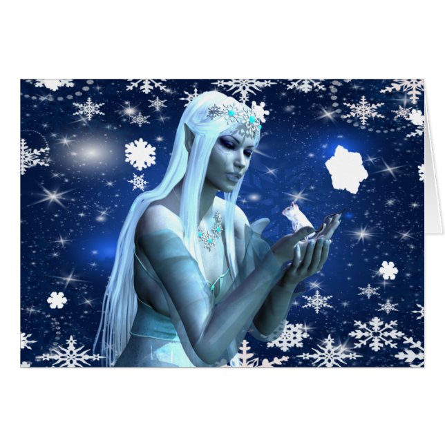 Cartão Linda Rainha de Neve (Frente Horizontal)