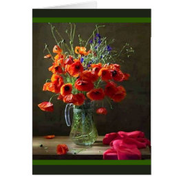 Cartão Linda vida estática lançadora de flores vermelhas