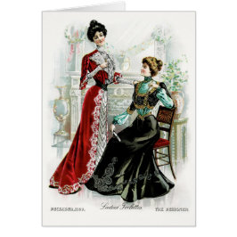 Cartão Linda Vintage Designer Women