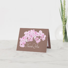 Cartão Lindas Flores Botânicas Rosa Obrigado