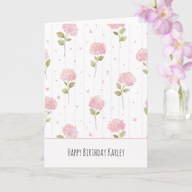 Cartão Lindas Flores Cor-de-Rosa Aniversário (Orquídea)