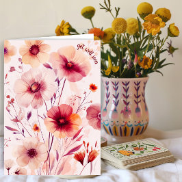 Cartão Lindas flores silvestres, flores ficam bem em brev