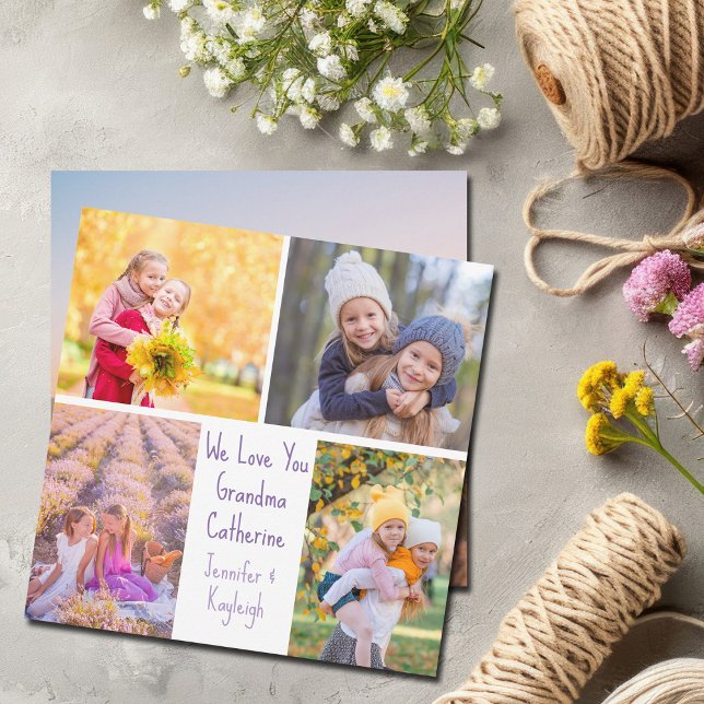 Cartão Lindas netas Fotos de Avó Personalizada Aniversári (Criador carregado)