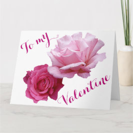 Cartão Lindas rosas cor-de-rosa amor de São Valentão flor