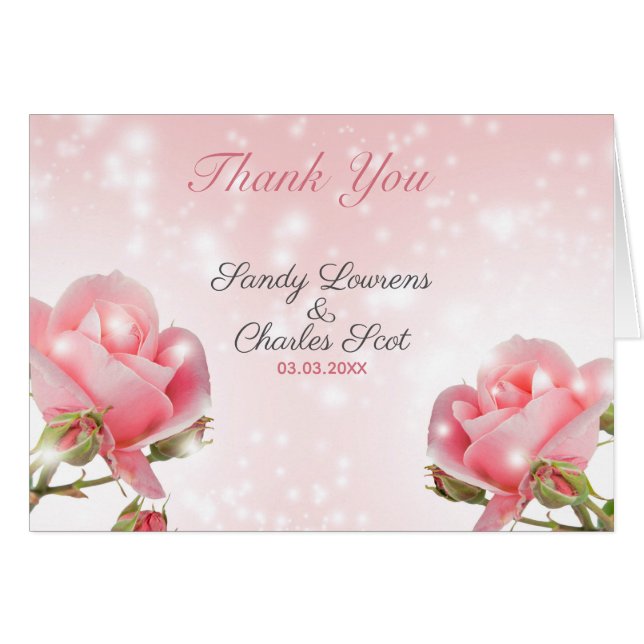 Cartão Lindas Rosas Rosa (Frente Horizontal)