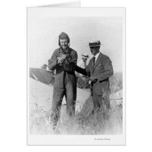 Cartão Lindbergh e Wright - Avião Naufragado