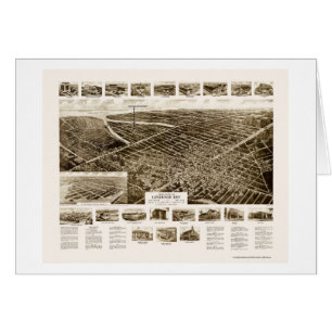 Cartão Lindenhurst, mapa panorâmico de NY - 1926