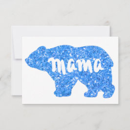 Cartão Lindo design da mamãe urso azul brilhante para ela