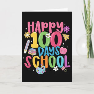 Cartão Lindo feliz 100 dias de escola primeiro dia de esc