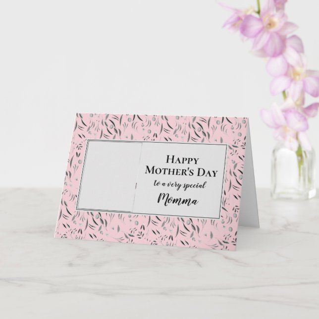 Cartão Lindo Floral MOMMA Foto Feliz Dia das Mães (Orquídea)