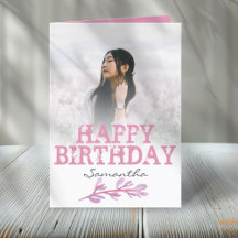 Lindo Foto Moderno Rosa Aniversário Aquarela