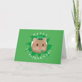 Cartão Lindo hamster do Dia de São Patrício espiando pelo