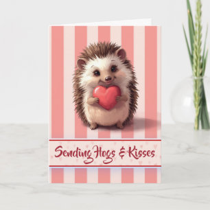 Cartão Lindo ouriço do Dia dos Namorados Porcos e Beijos
