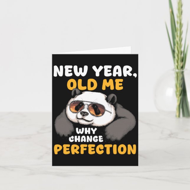 Cartão Lindo Panda Preguiçoso Ano Novo Eu Antigo 2026 Sar (Frente)