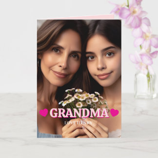Cartão Lindo Presente Personalizado com Foto para Avó e A