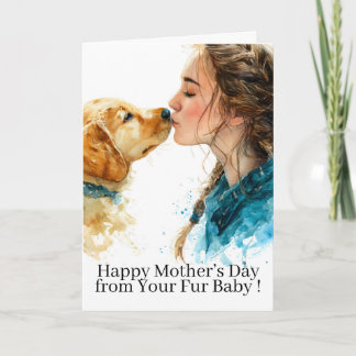 Cartão Lindo Retriever Dourado Feliz Dia das Mães Mamãe P