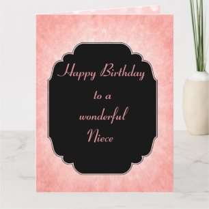 Cartão Lindo rosa pastel Feliz Aniversário Sobrinha