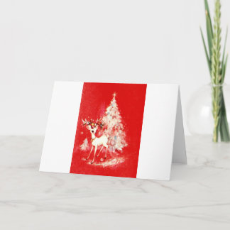 Cartão Lindo Veado Moderno de Meados do Século Vintage