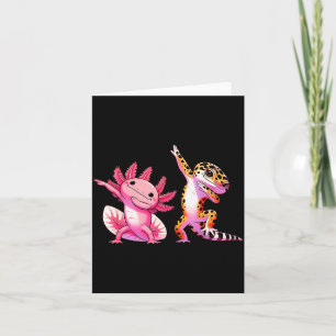 Cartão Lindos Amigos Axolote Kawaii Leopard Gecko Dabbing