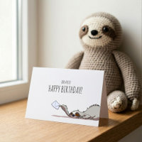 Lindos bichos-preguiça Feliz Aniversário atrasado 