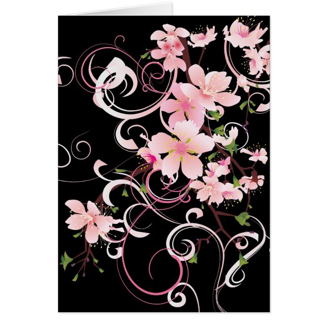 Cartão Lindos Blossomas de Cereja (Frente)