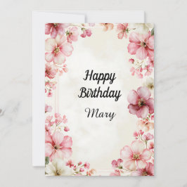 Cartão Lindos Botões Rosa Água Cor Florais Elegantes Para