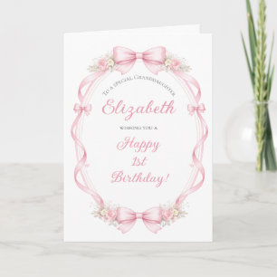 Cartão Lindos Laços de Aquarela Rosa no Aniversário de Me