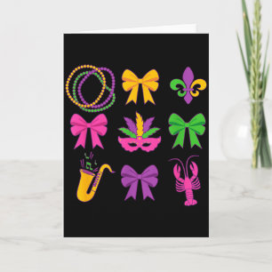 Cartão Lindos Laços de Coquete do Mardi Gras