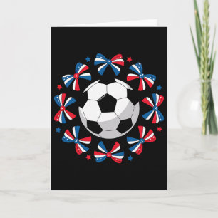 Cartão Lindos Laços de Futebol Coquete Dia de Jogo Mamãe 