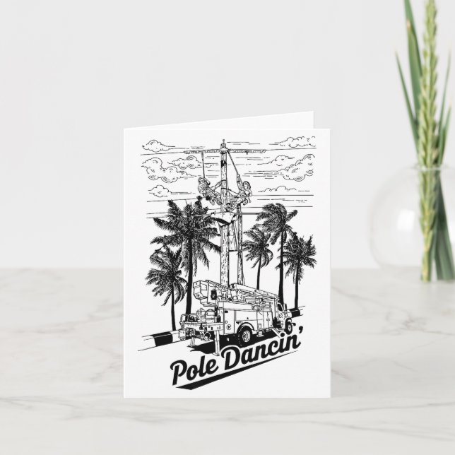 Cartão Lineman Le Dancin' Electrician Gift For Men Husban (Frente)